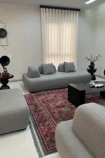 فرش طوسی قرمز خاص طرح درختی 12 متری