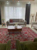 فرش طوسی قرمز خاص طرح درختی