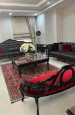 فرش طوسی قرمز خاص طرح درختی 6 متری