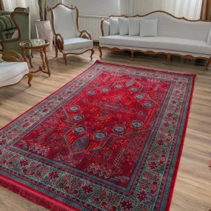 فرش لاکی سبز طرح درختی