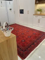نمای نزدیک بافت فرش آریا وینتیج فرح