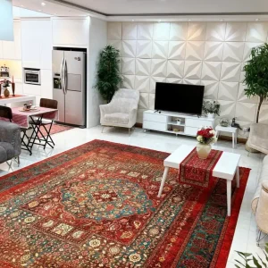 فرش ۱۲۰۰ شانه قجری لاکی سبز دیناز