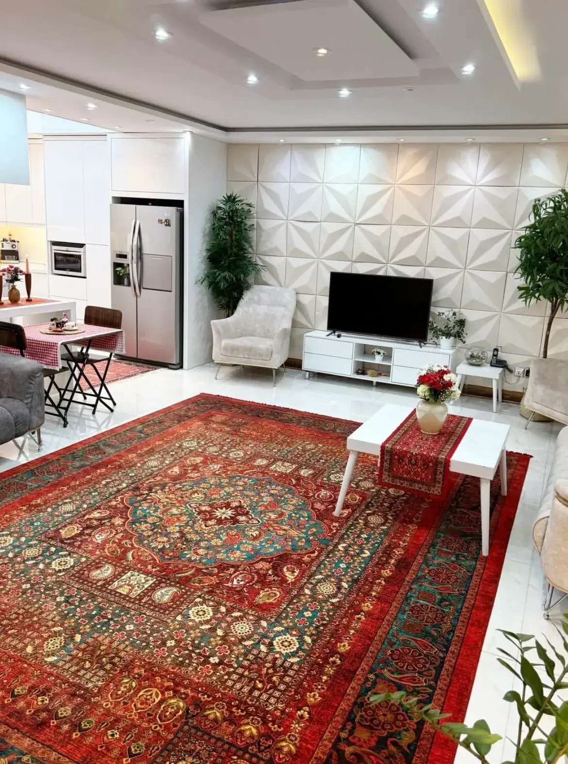 dinaz-1200-shane-ghajari-carpet فرش ۱۲۰۰ شانه قجری لاکی سبز دیناز