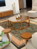 فرش وینتیج سبز کرم دیناز