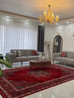 فرش پذیرایی لاکی سبز آوانگارد با کیفیت اکریلیک هیت ست