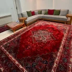 فرش هریس لاکی سبز آوانگارد ۱۲۰۰ شانه تراکم ۳۶۰۰