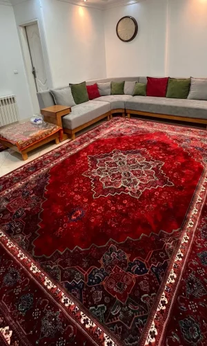 فرش هریس لاکی سبز آوانگارد ۱۲۰۰ شانه تراکم ۳۶۰۰