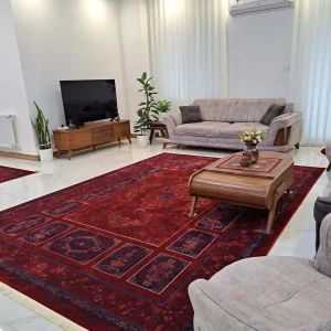 فرش لاکی طرح دستبافت کتیبه ۱۲۰۰ شانه تهران آوانگارد