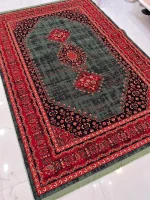 فرش لاکی سبز ابریشم نما