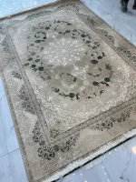 فرش کرم سبز ۱۲۰۰ شانه کاسپین