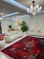 فرش لاکی قرمز رونیک برای پذیرایی لوکس